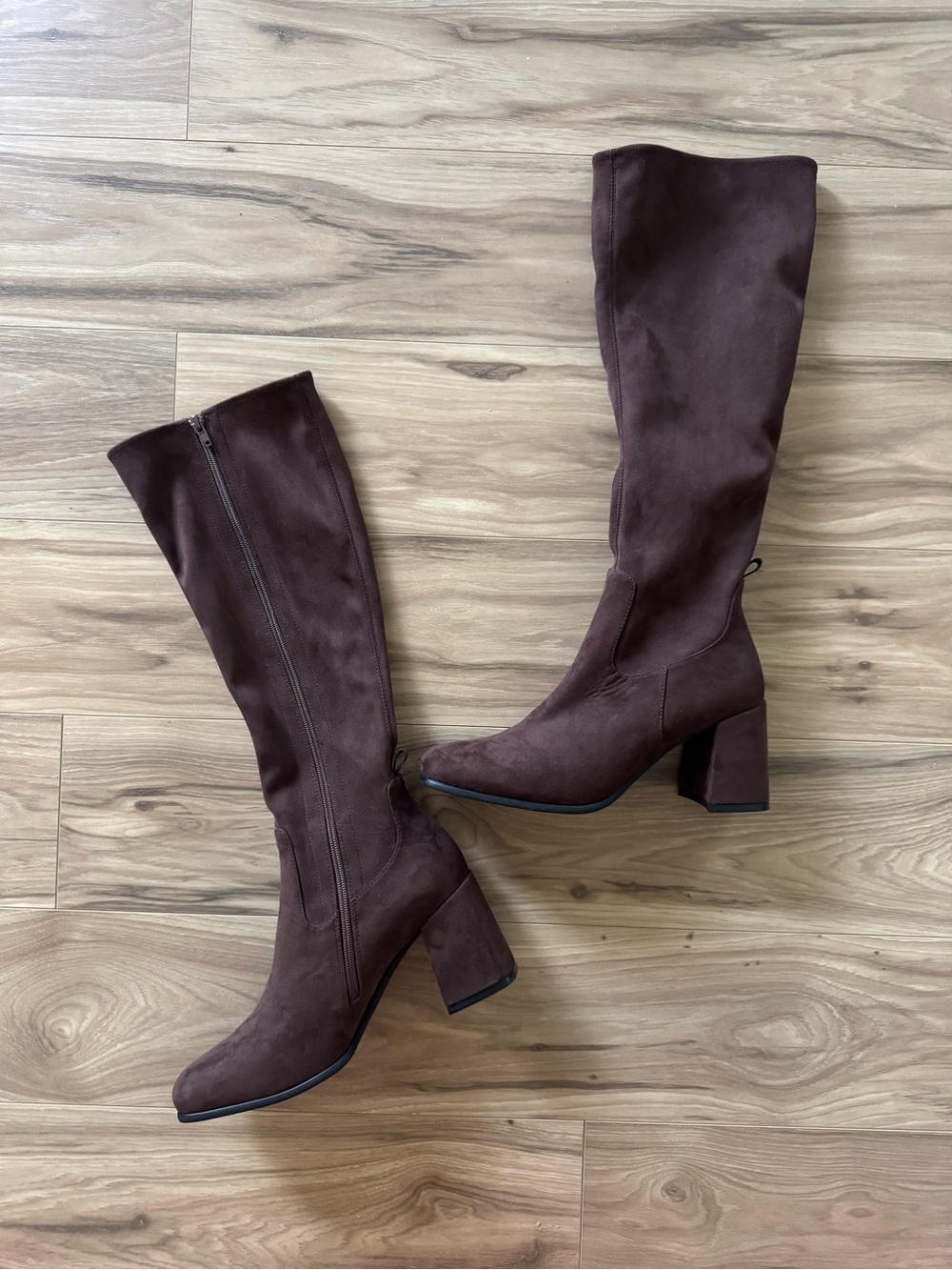 Jeffrey Campbell HOTLAVA-K2 Knee-high Brown Suede Boots